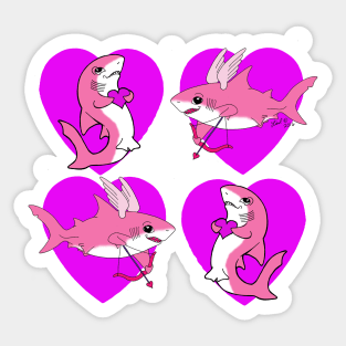 Valentine Sharks Sticker